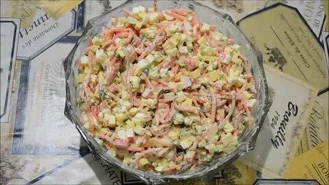 Салат крабовый с сыром и корейской