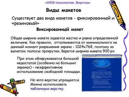 Сообщение на тему типы макетов