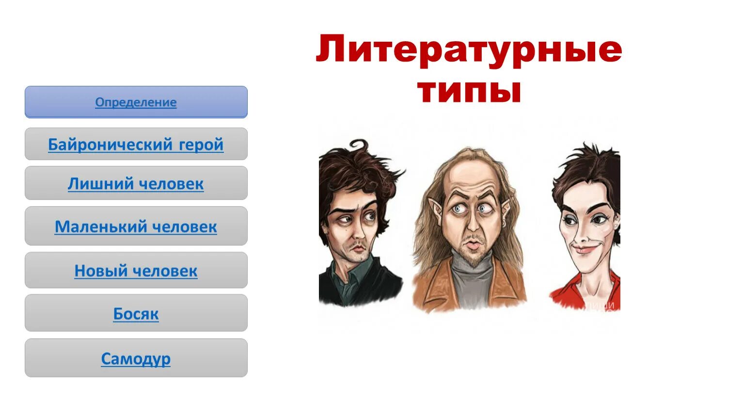 Типы литературных персонаже. Типы персонажей. Тип нового героя в литературе. Типы персонажей в литературе.