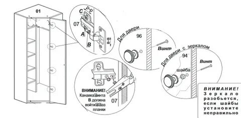 Как собрать дверные шкафы