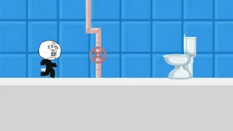 Кубик играет в игру туалет