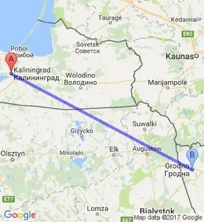 Расстояние между гродно