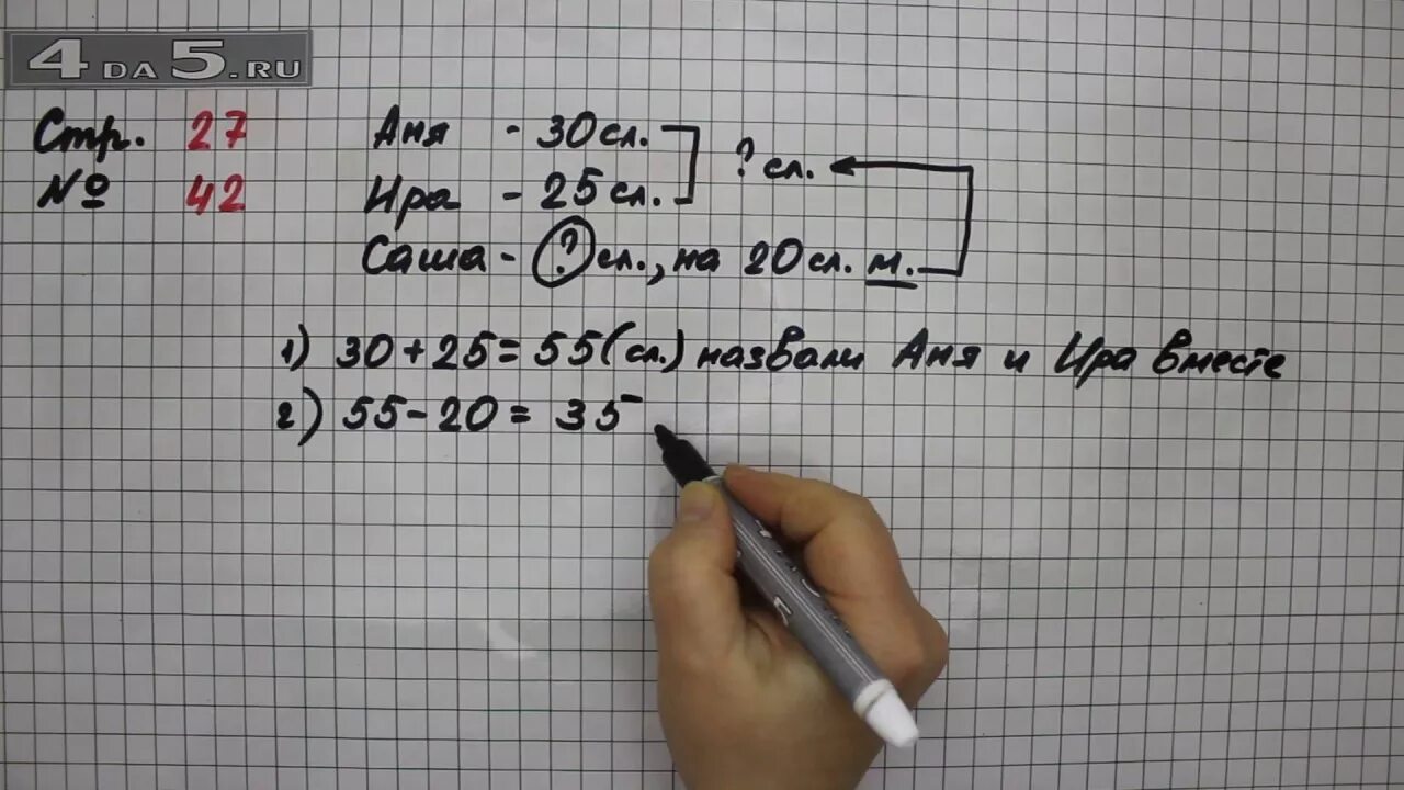 Вариант 42 задание 16. Математика 2 класс страница 27 упражнение 42. Математика второй класс страница 27 задача 42. Математика 5 класс 1 часть упражнение 1043. Второй класс вторая часть по математике страница 27 упражнение 42.