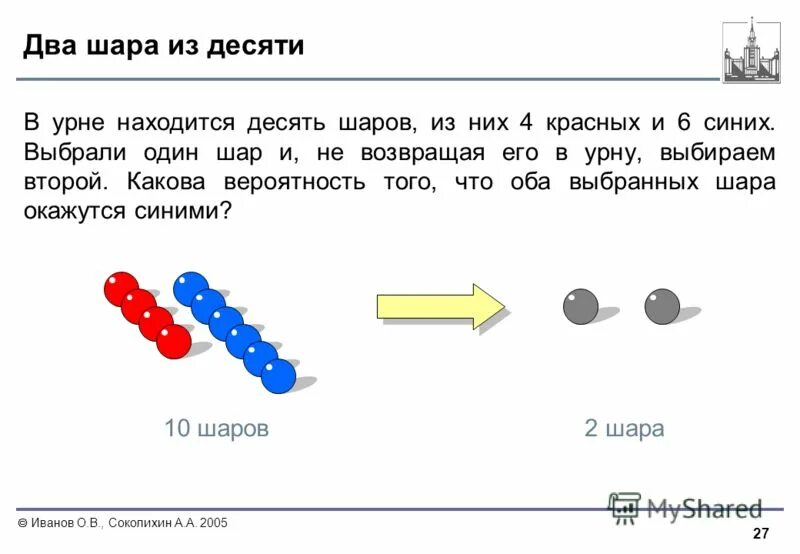 В урне 10 одинаковых шаров. Задача про шарики. Схема из 10 шаров. Задача про красные и синие шары. Задачи на вероятность про шары.