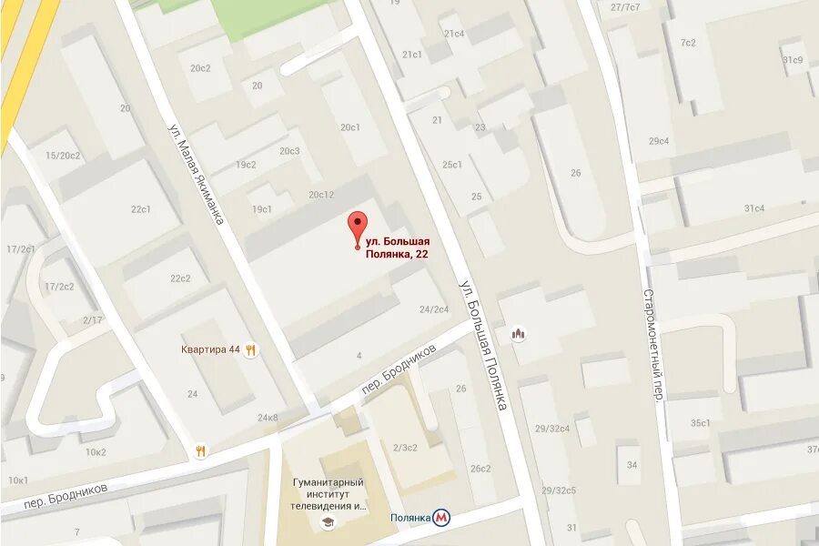 Б. Большая полянка, д. Улица горчакова, улица поляны, 54с1. Бц румянцево. Поляны 4 стр 1.