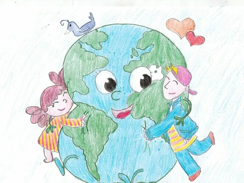 Рисунок мир на земле 2 класс. Рисунок на тему день земли. Земля глазами детей. Зелёная Планета глазами детей. Детский рисунок.