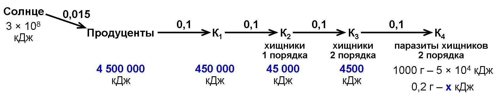 Рассчитайте эффективность переноса энергии. Задачи на правило Линдемана. Трофические уровни процент энергии. Трофические уровни экосистемы КДЖ. 460 кдж