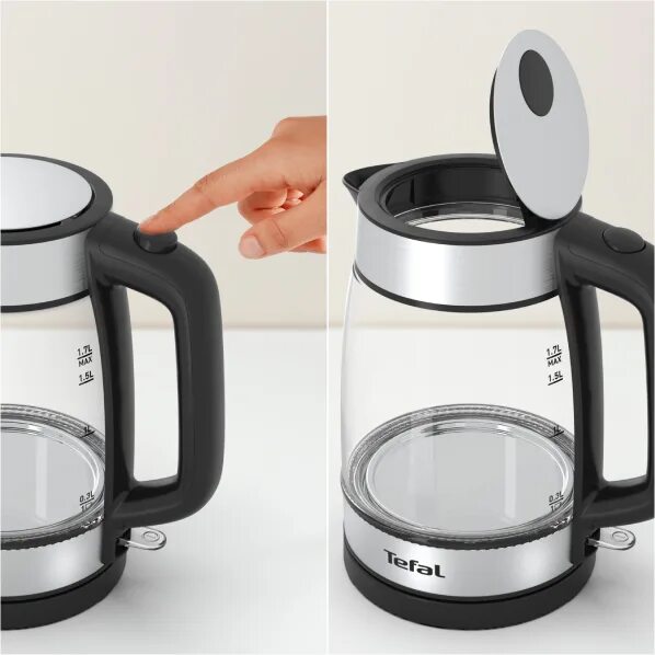 Tefal glass kettle ki700830 черный