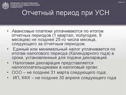 Налоговый отчетный период