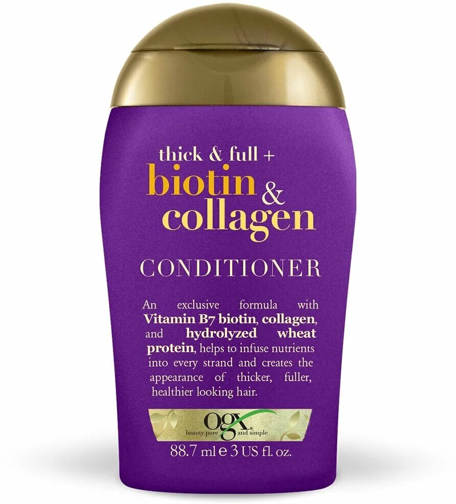 Ogx кондиционер. Шампунь OGX Biotin Collagen. Шампунь OGX thick & Full Biotin & Collagen Shampoo. Кондиционер для волос OGX thick & Full Biotin & Collagen Conditioner. OGX thick & Full + с биотином и коллагеном.