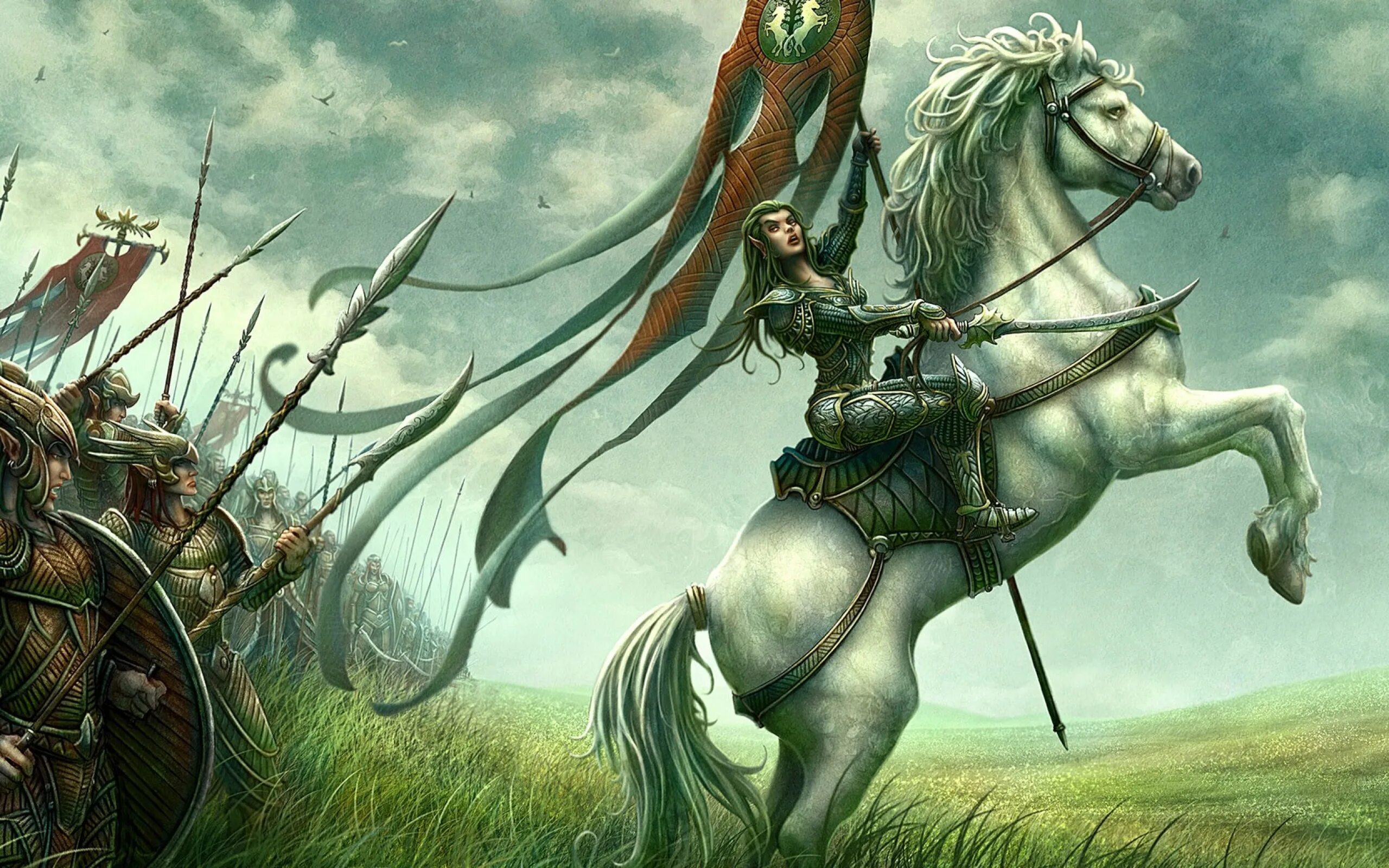 Воин это. Всадница Рохана. Kerem Beyit художник. Воины на конях. Всадник с копьем.