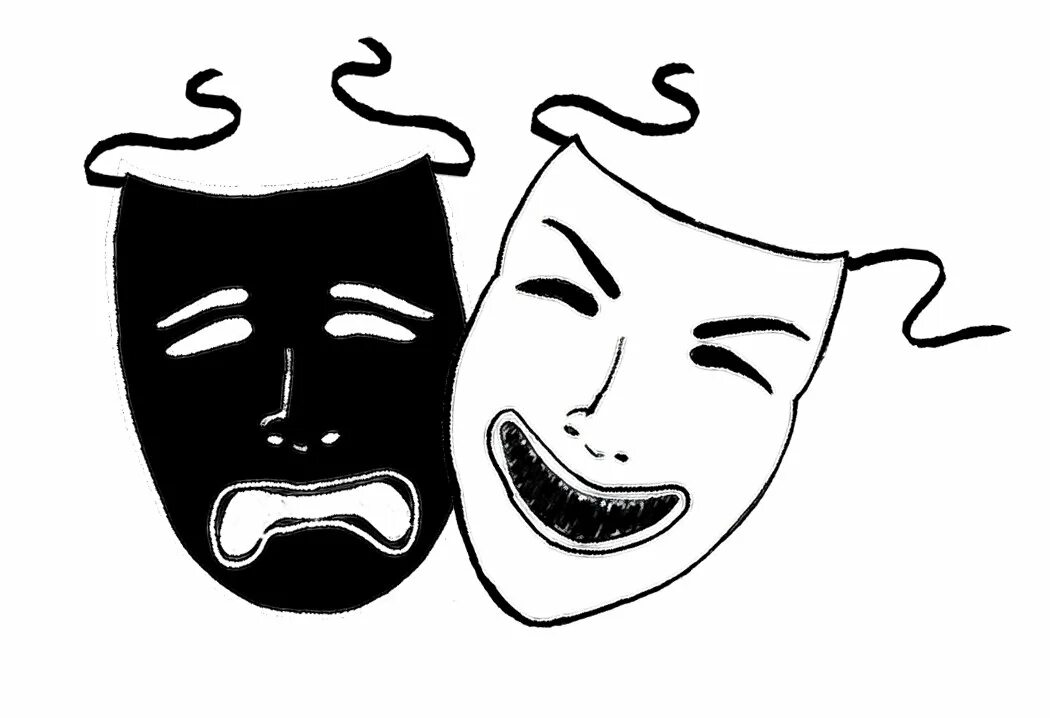Театральные маски. Театральные маски грустная и веселая. Театральные маски черно белые. Две театральные маски. Грустная маска театральная