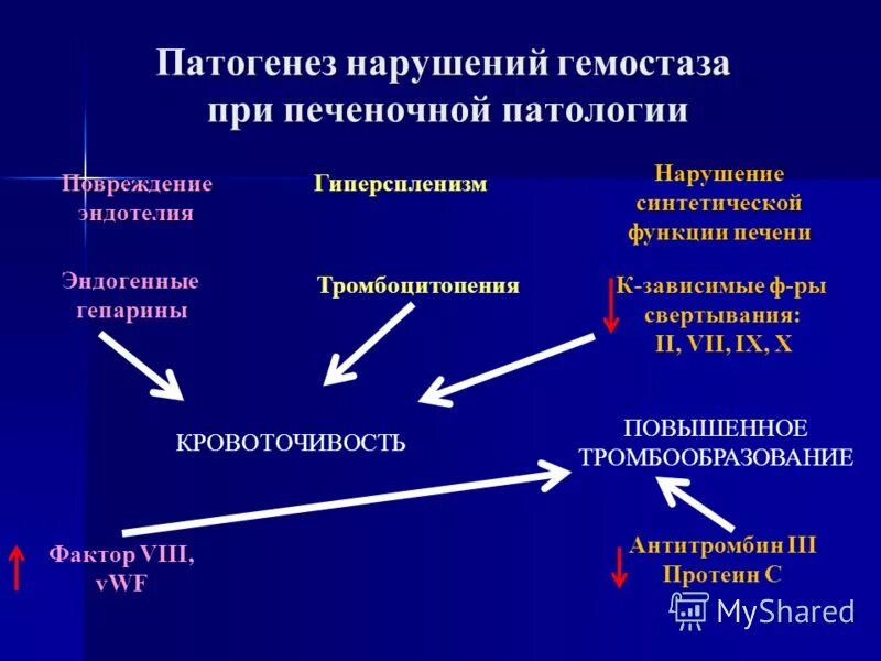 Патофизиология гемостаза. Патогенез нарушения гемостаза. Механизмы развития нарушений гемостаза. Патогенез нарушений гемостаза при патологии печени. Механизм нарушения гемостаза при патологии печени.