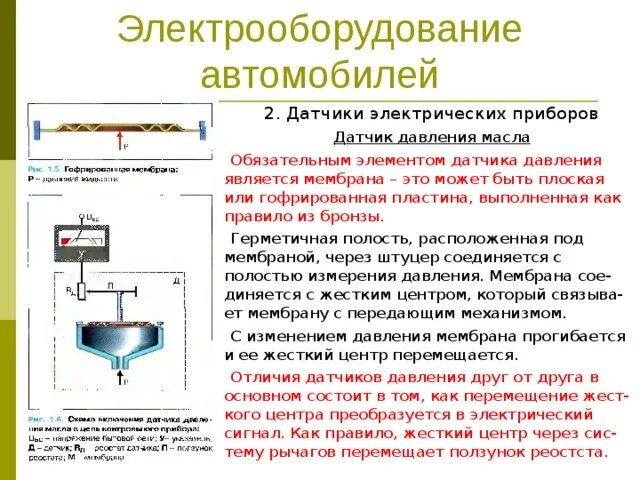 Элементы детектора. Как должны стоять биметаллические пластины в датчике давления.