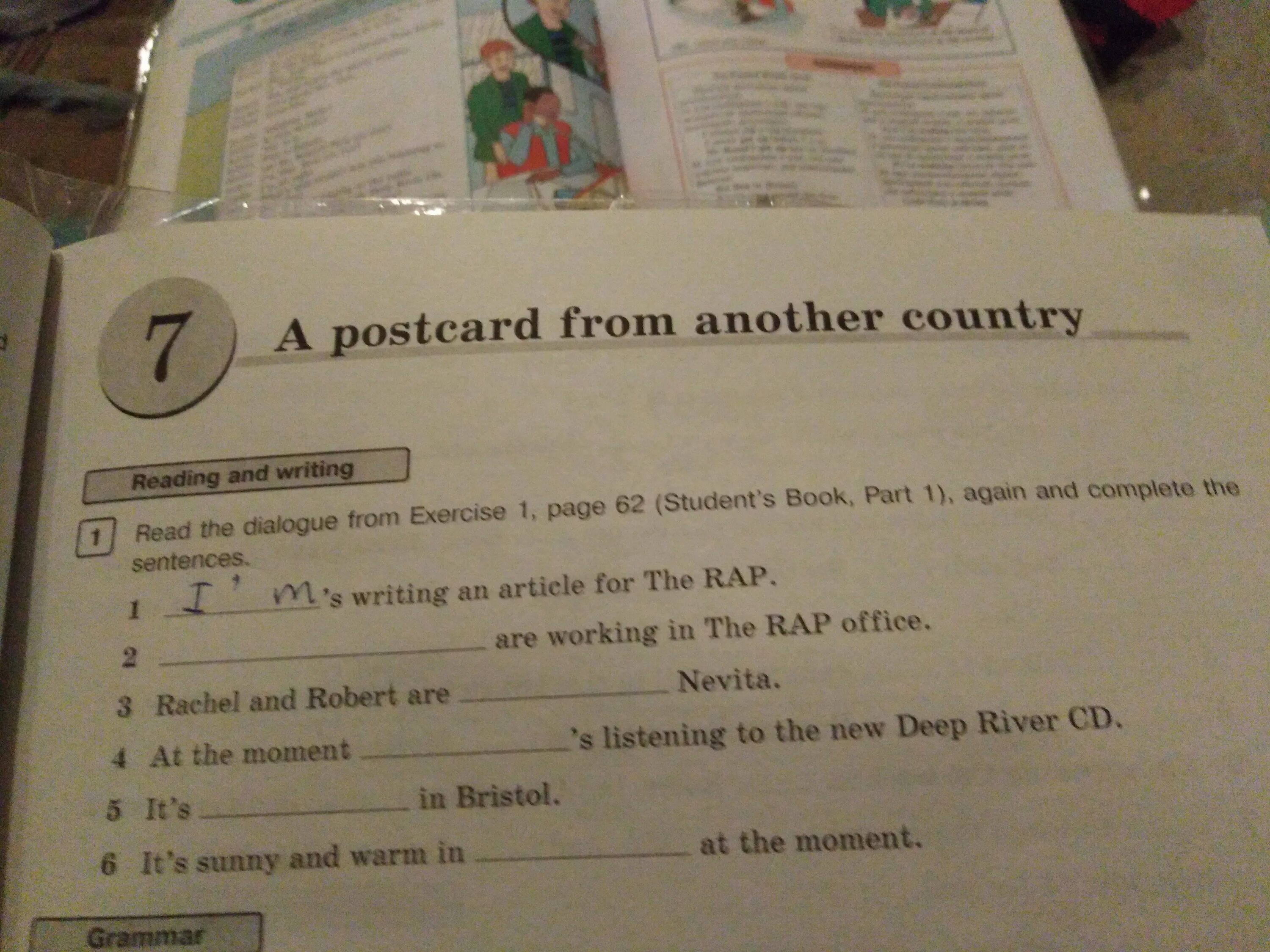 5 read and complete the dialogue. Writing a Postcard 7 класс. Writing a Postcard 5 класс. 7 A Postcard from another Country 6 класс ответы английский страница 47. 3b another Country ответы.