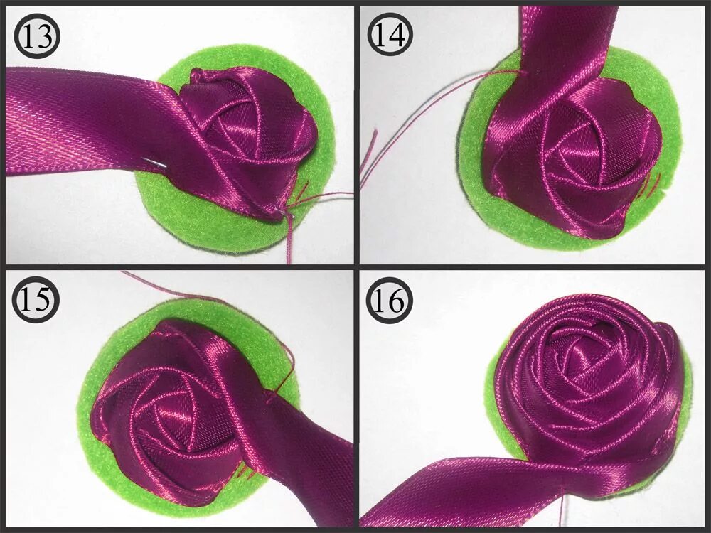 Сделать розочку из атласной ленты своими руками