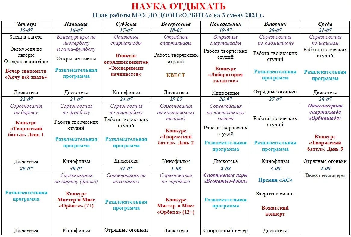 Лагерная сетка на 21 день. План сетка лагерной смены. Отрядная план сетка. План сетка мероприятий в детском оздоровительном лагере. Пример план сетки в лагерь.