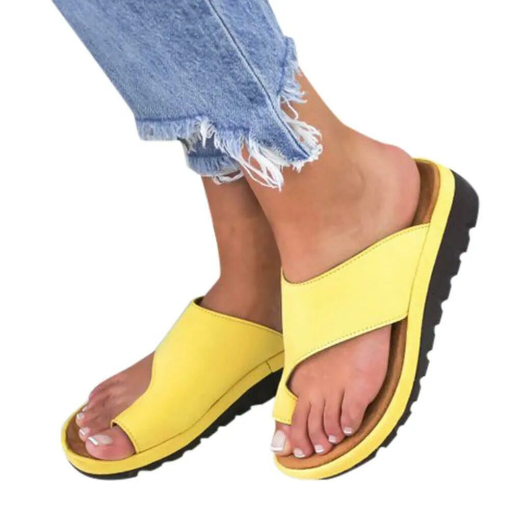 Купить летнюю обувь на озон. Women Fashion Shoes Comfy platform Flat sole Ladies Casual Soft big Toe foot correction Sandal Orthopedic Bunion Corrector. Ортопедические шлепанцы вальгус. Летняя обувь. Летняя обувь для женщин.