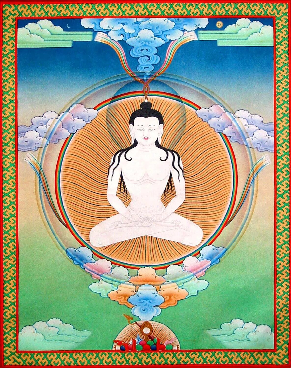 Будда Самантабхадра Дзогчен. Тапихрица Дзогчен. Тибетская тханка Дзогчен. Йогин Дзогчен.
