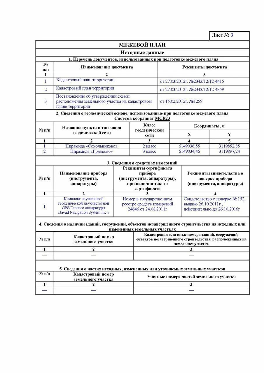 Приказ форма межевого плана