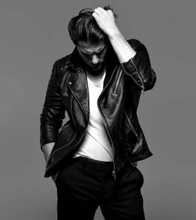 Black and White Men In Leather Мужская Мода, Куртки, Мужчины, Черная Кожа.