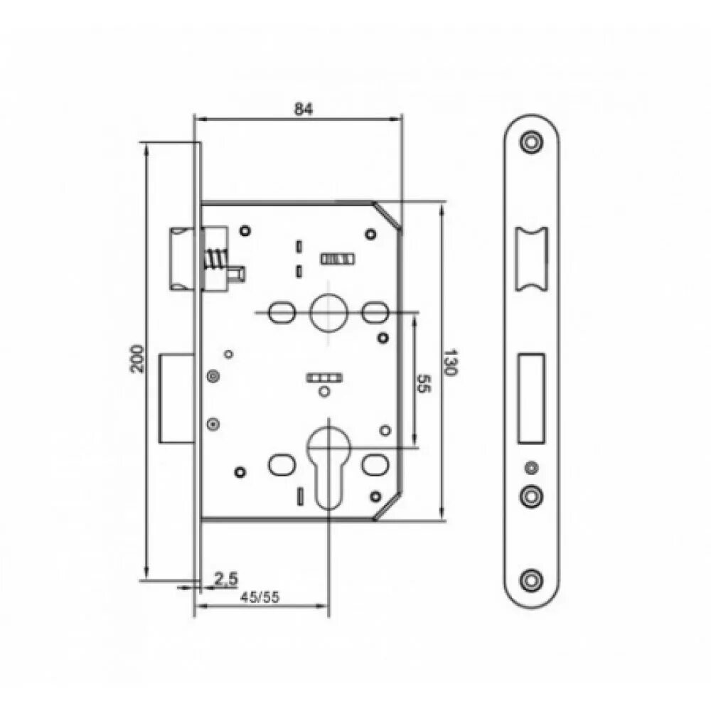 Корпус замка Palladium 4301 ab. Корпус огнестойкого замка Nemef 1769/02/65mm PZ ZN Front 24x235, din left. Замок врезной 285-PB. Замок врезной ЗАЗ зв4-6.