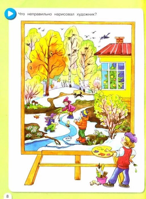 Ошибка рисунок. Лет неправильно. Лето для дошкольников. Д. Игра что напутал художник.