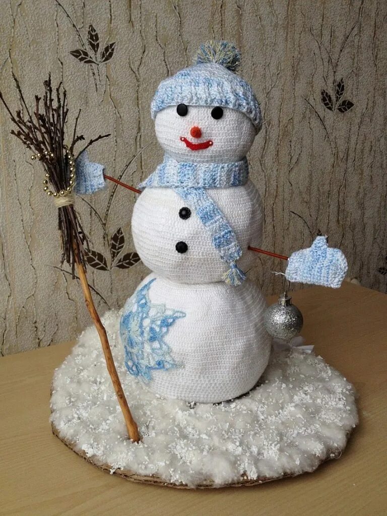 Как сделать снеговика из материала