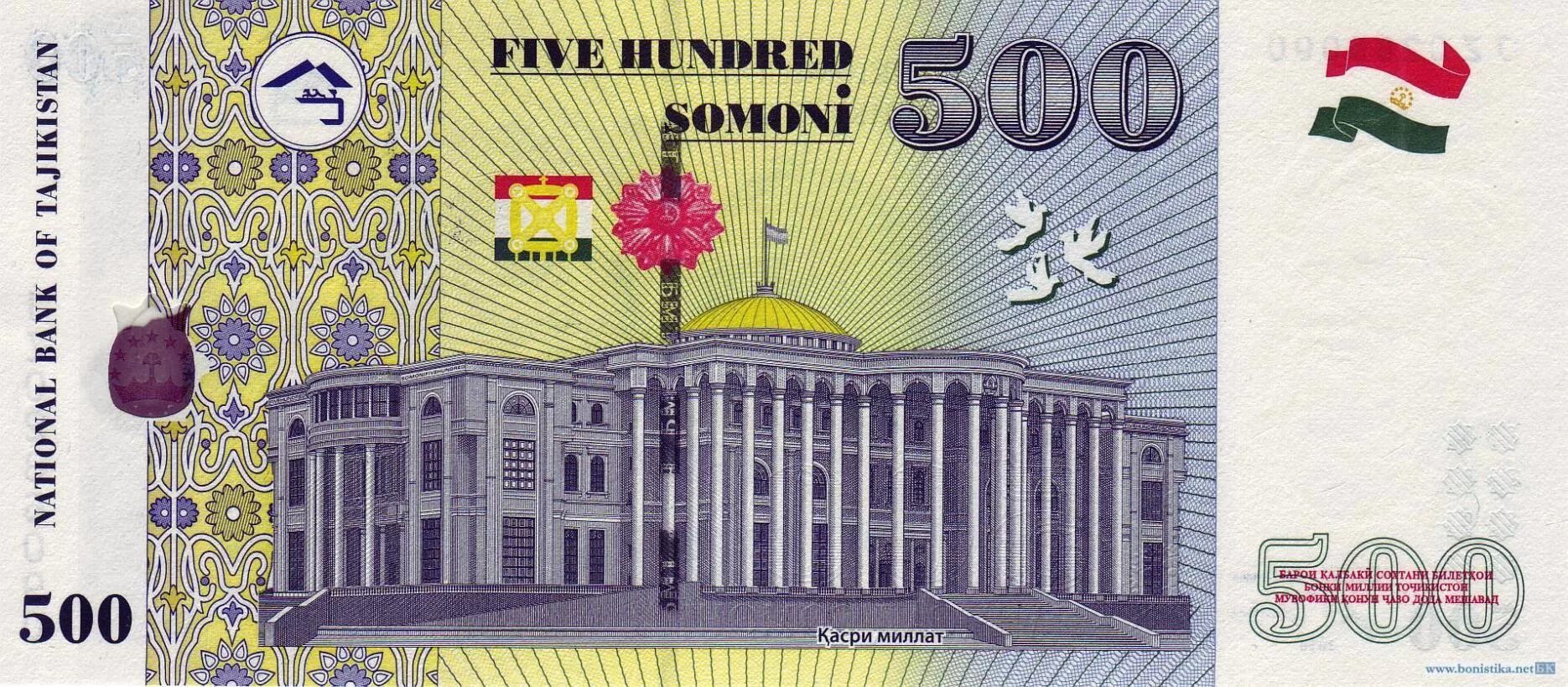 Таджикский купюры 500 Сомони. Купюра Таджикистана 500 Сомони. Купюра 500 Сомони. Денежные знаки Таджикистана.