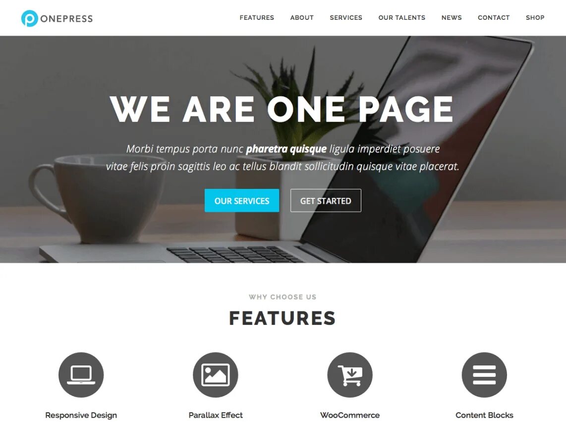 Best themes. One Page. Wp темы. Шаблон services WORDPRESS. Features сайта.