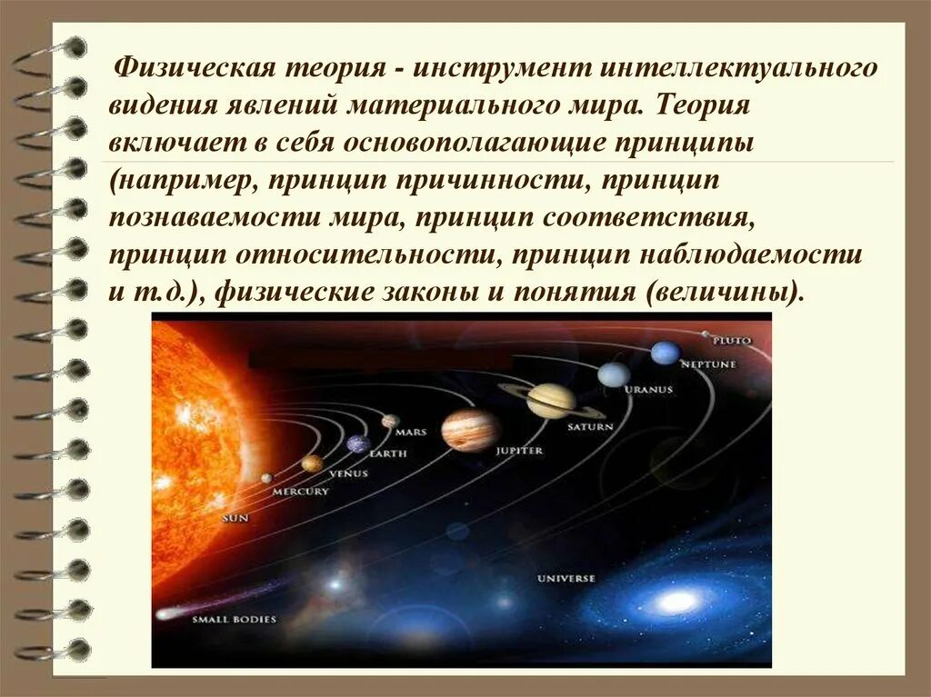 Суть физической теории. Принцип наблюдаемости. Физическая теория это. Теории физики.