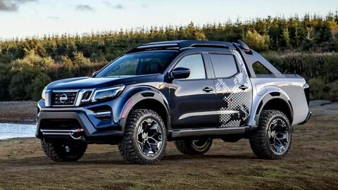 Скачать обои побережье, растительность, Nissan, пикап, 2018, Navara, Dark S...