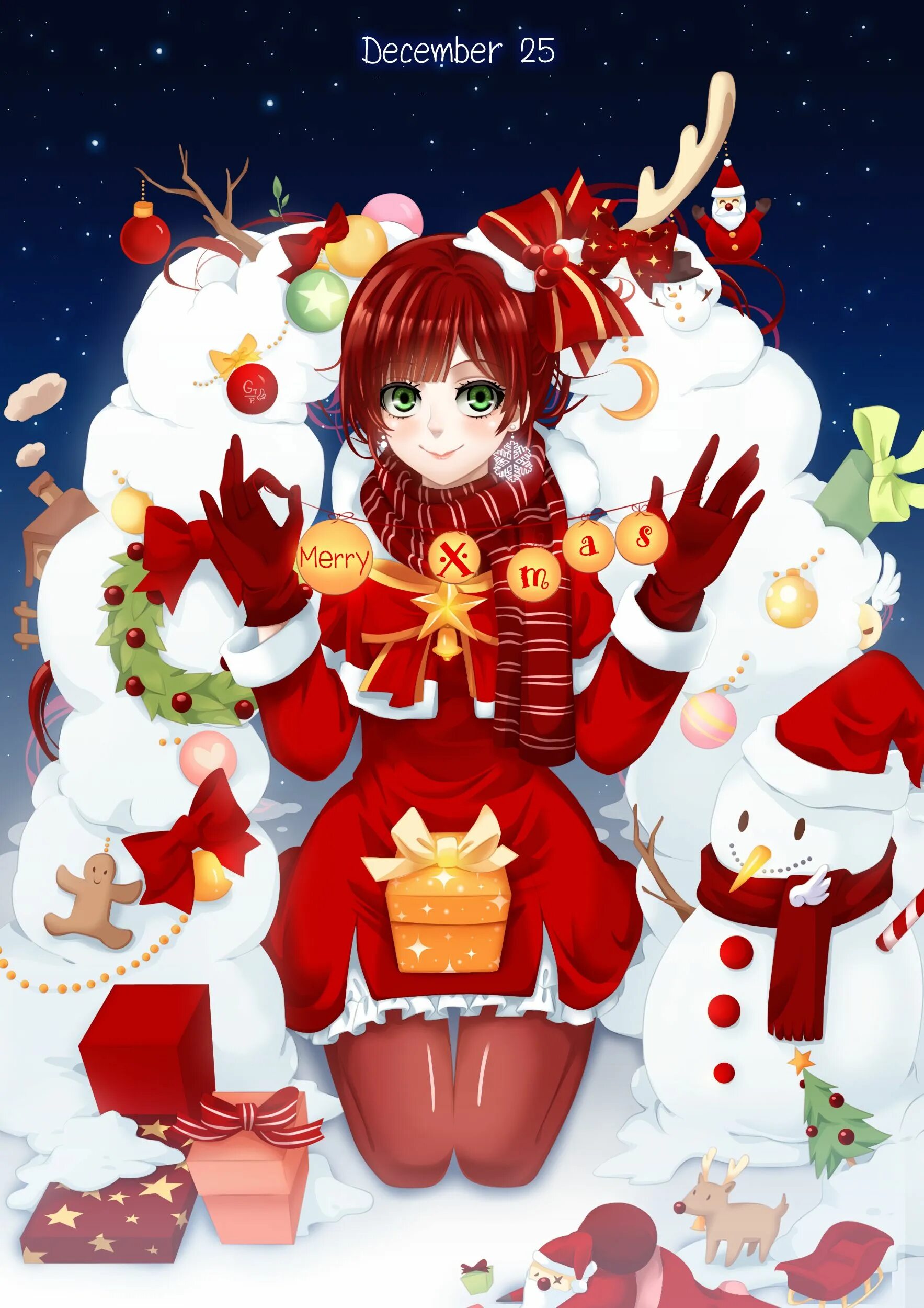 Новогодний арт 2024. Новый год арт фон. Рождественские арты. Reimu hakurei. Новогодний арт 2024.