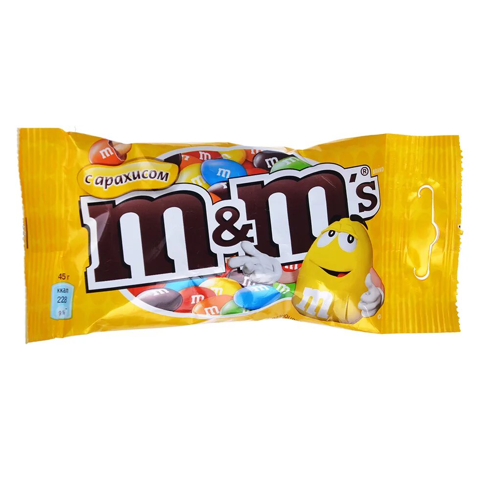 M&MS С арахисом 45 г. Драже m&MS С арахисом 45г. Драже m&amp;m's с арахисом 45 г. Драже m&m's Peanut (арахис) импорт 45г 24шт блок.