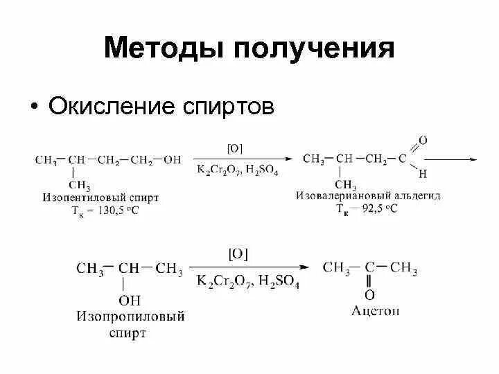 Реакция получения ацетона. Схема окисления первичных спиртов. Окисление бутилового спирта. Окисление изобутилового спирта реакция.