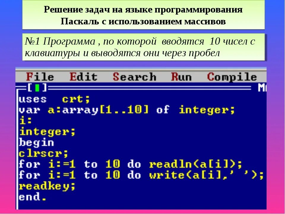 Нужные программы для программирования. Пример программы на языке Паскаль 1. Программа на языке программирования. Задания для программирования. Составление программ в Паскале.