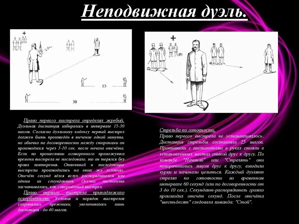 Неподвижная дуэль. Подвижная дуэль с барьерами. Схема дуэли. Неподвижная дуэль вслепую. Команда на дуэль