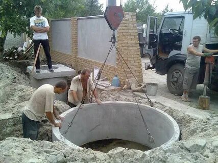 Установка бетонного септика