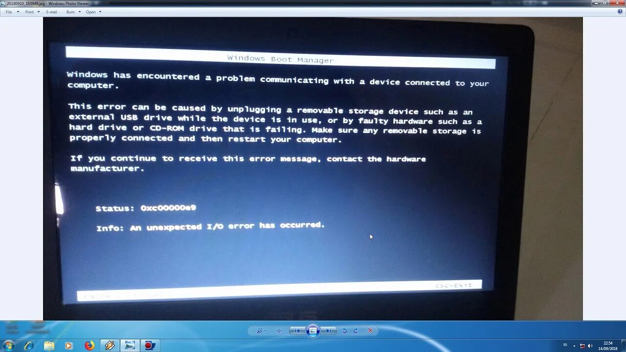 Windows has encountered a problem communicating. 0xc00000e9. Windows has encountered a. Windows has encountered a problem communicating with a device connected to your Computer на Windows 7.