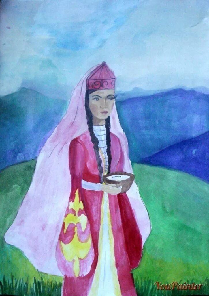 Чеченский художник абу пашаев. Горянка рисунок. Горянки черкешенки. Горянка рисунок карандашом. Силуэт горянки.