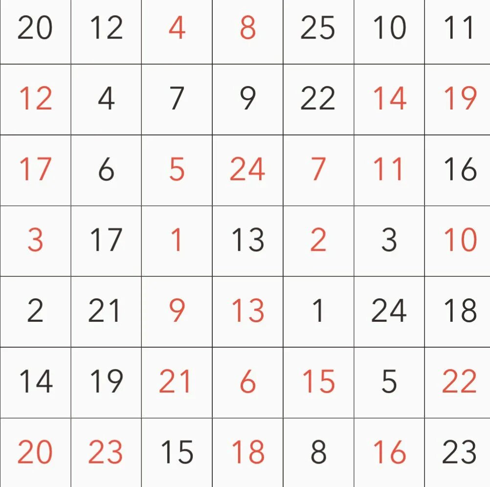 1 черное 24 красное. 1 черное 24 красное. модифицированная таблица шульте. таблица шульте-горбова черно-красная таблица. 1 черное 24 красное.