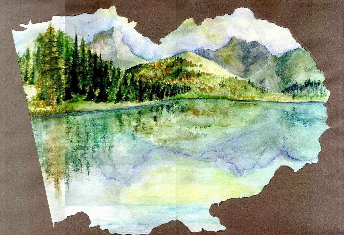 Пейзаж акварелью горы. Алтайские пейзажи акварелью. Горы и озеро акварель. Горный пейзаж детям рисование.