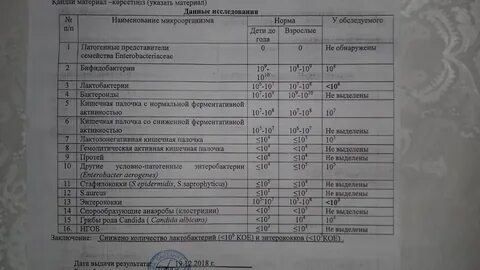 Палочки норма