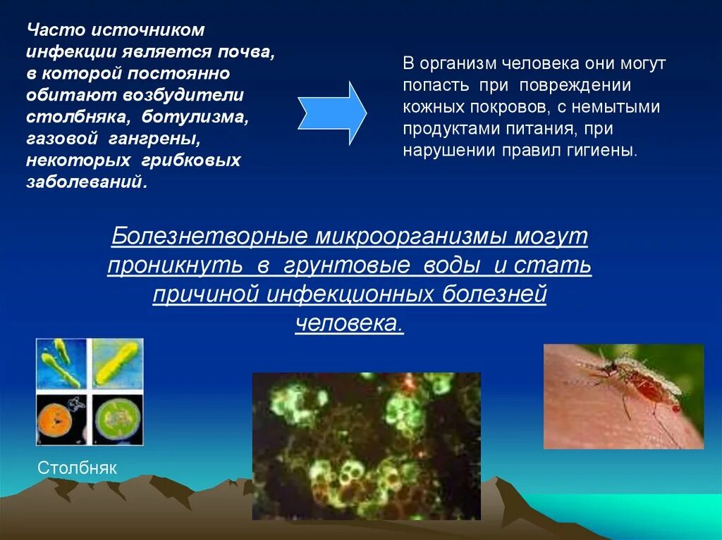 Заболевания вызванные окружающей средой. Источником инфекции является. Возбудители заболеваний в почве. Заболевания связанные с почвой. Болезни передающиеся через почву.