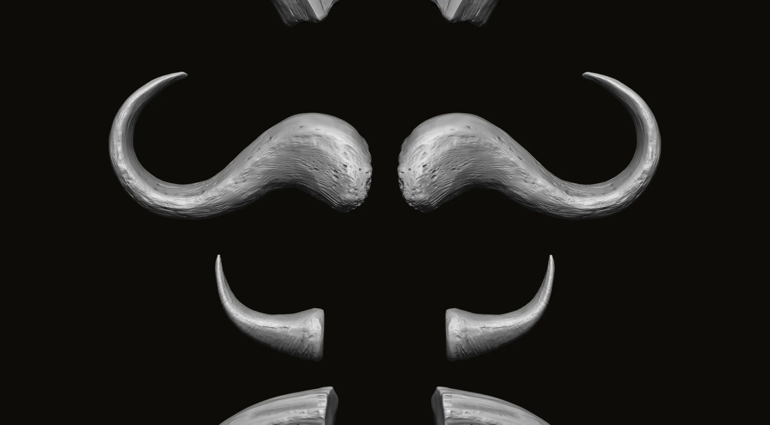 Horns 3d. Ashborn Horns. Metanite - Swangin Horns. Swept-back Horns.