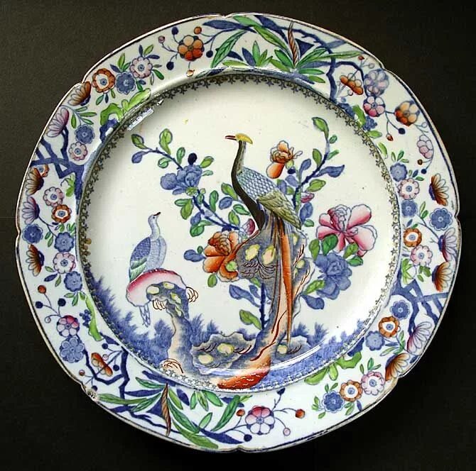 Фарфор узор. Шинуазри Мейсон фарфор. Masons Ironstone Pottery oriental Pheasant pattern large Plate c.1820. Стиль Шинуазри в фарфоре. Дулевский фарфор Шинуазри.