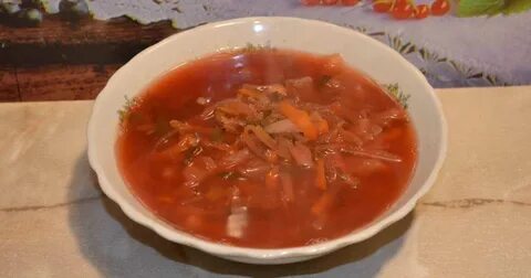 Борщ с консервированной фасолью