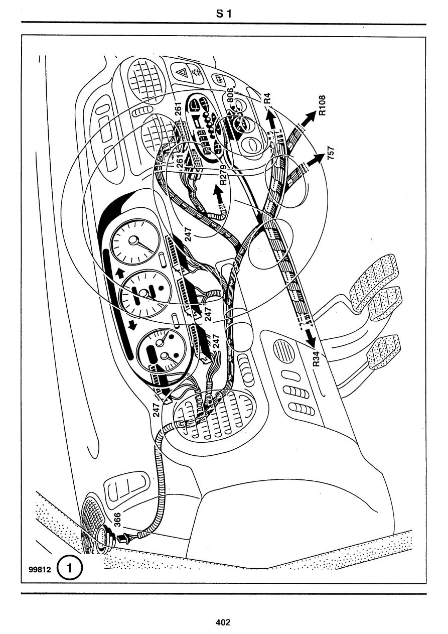 Interior lighting scheme (Renault Symbol 2, 2008-2013, petrol) - "Electrical equ