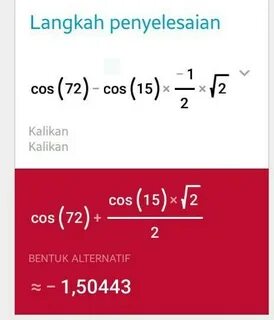 Cos 36 cos 72