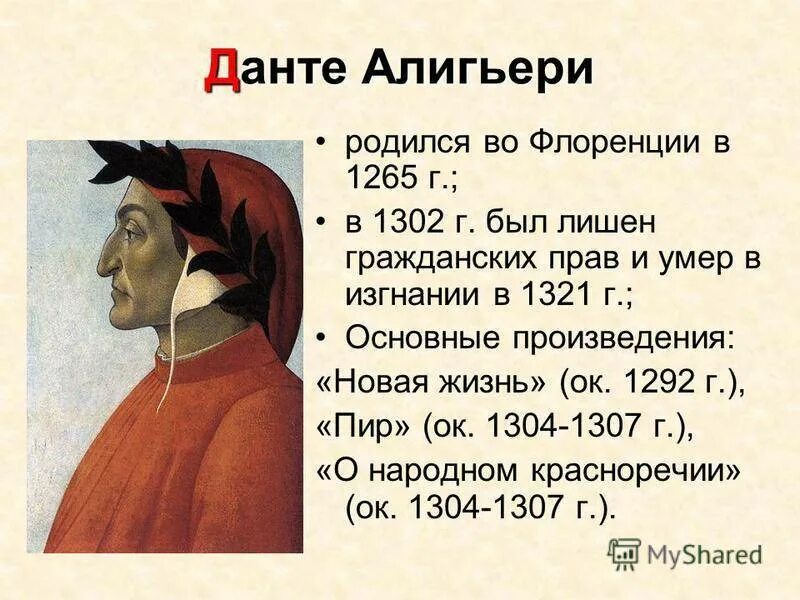 Биография данте алигьери кратко 9 класс. Данте Алигьери. Произведение прославившее Данте Алигьери. Ранние портреты Данте Алигьери. Данте Алигьери биография.